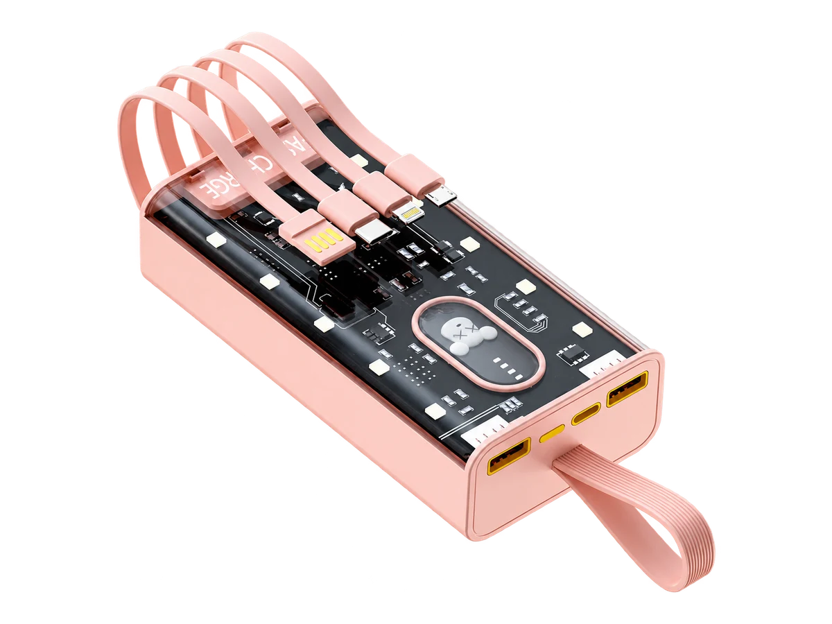 YM-1085 Kukee Rectangular30000mAh CartoonBuilt-in4Cable