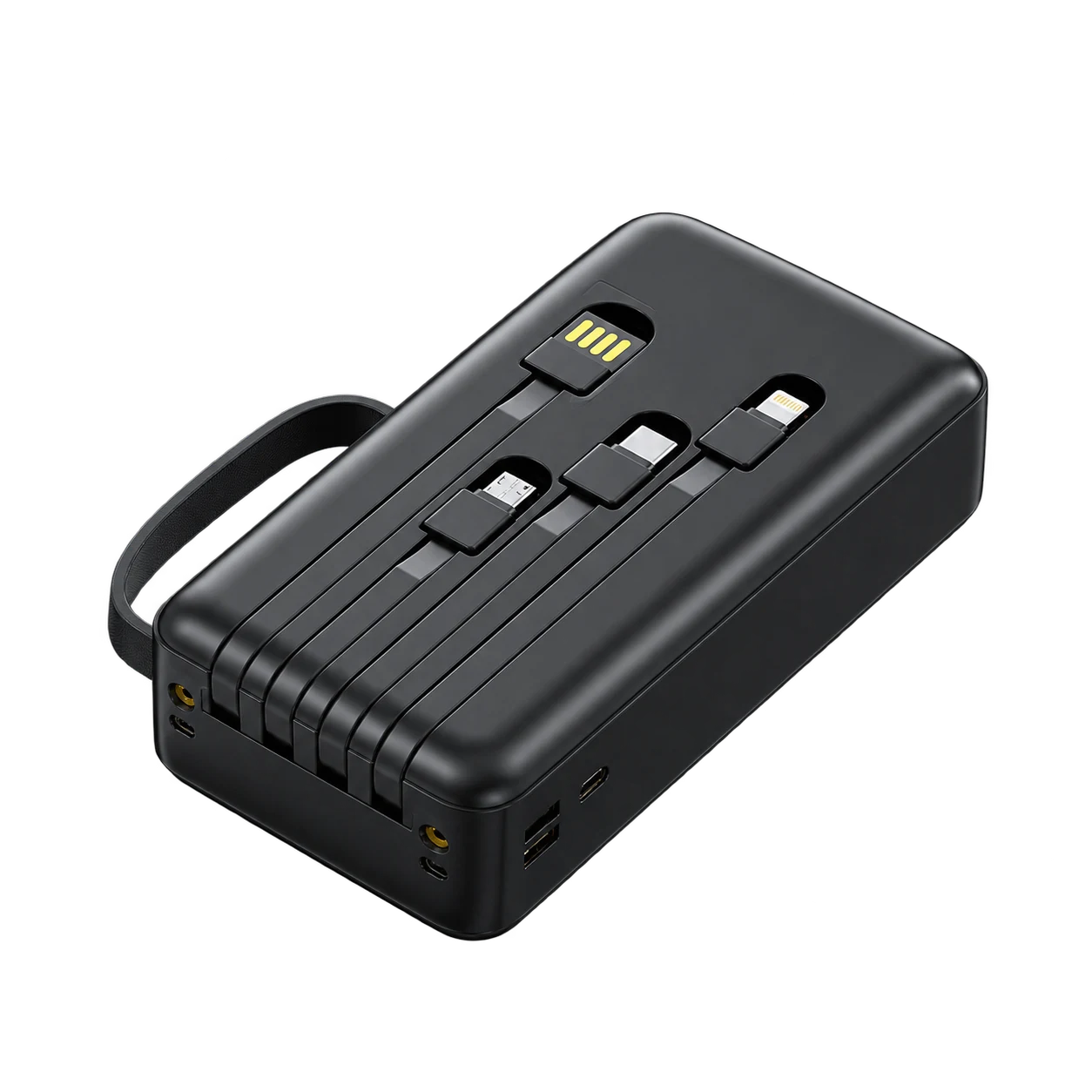 YM-1334 Zhuoyue Rectangular30000mAh Small Screen4-in-1 Cables(Lanyard)