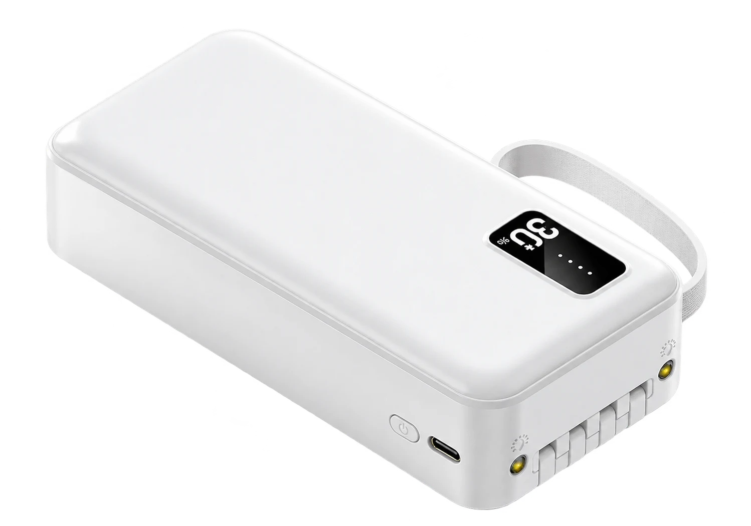 YM-1336 Zhuoyue Rectangular30000mAh Side Vertical Screen4-in-1 Cables(Lanyard)