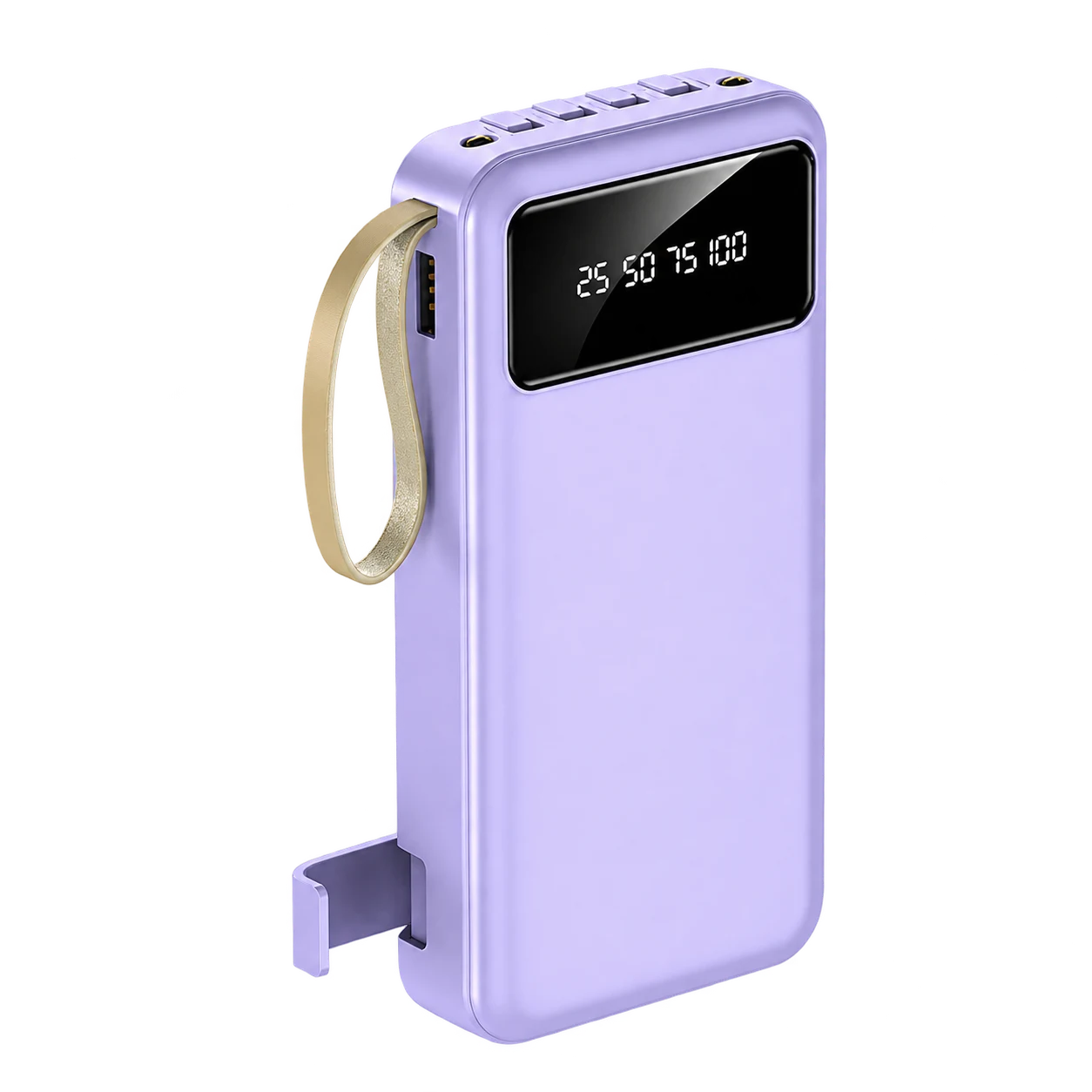 YM-489 Zhuoyue Rectangular20000mAh Small Screen4-in-1 Cables(Leather Lanyard)