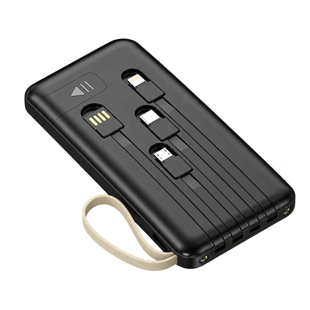 YM-518 Zhuoyue Rectangular10000mAh Indicator Light4-in-1 Cables(Lanyard)
